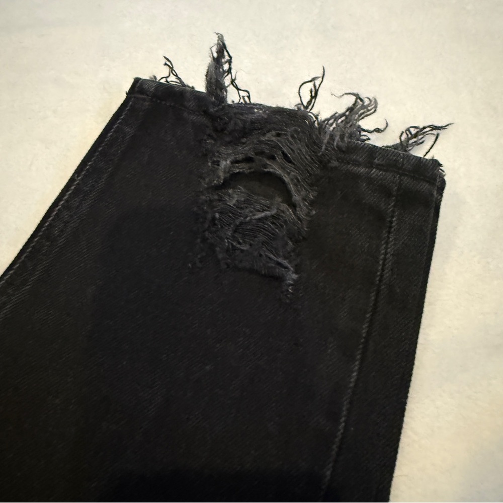 AGOLDE Jamie High Rise Black Plume Classic Slim Straight Distressed - Picture 3 of 6